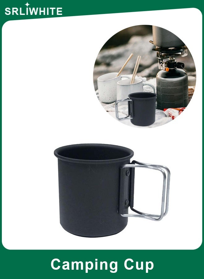 SRLIWHITE Portable Stainless Steel Camping Cup with Collapsible Handle - Lightweight, Stackable for Hiking, Picnic, and Outdoor Adventures - Image 1